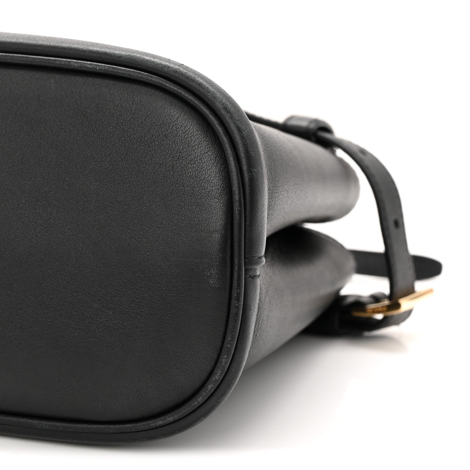 Prada Soft Grain Calfskin Small Double Belt Tote Black 9 of 12