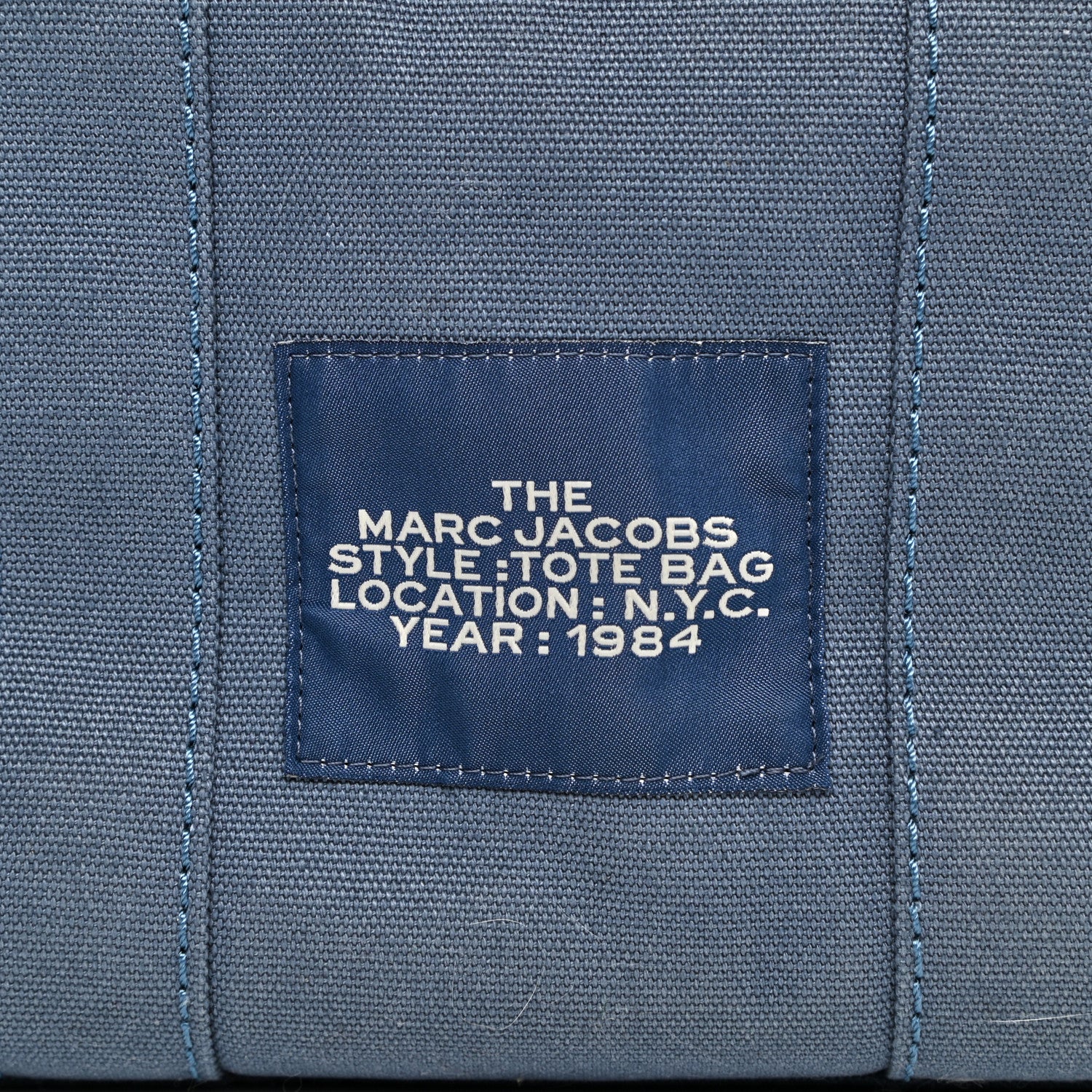 Marc Jacobs Cotton Canvas Mini The Tote Bag Blue Shadow 8 of 10