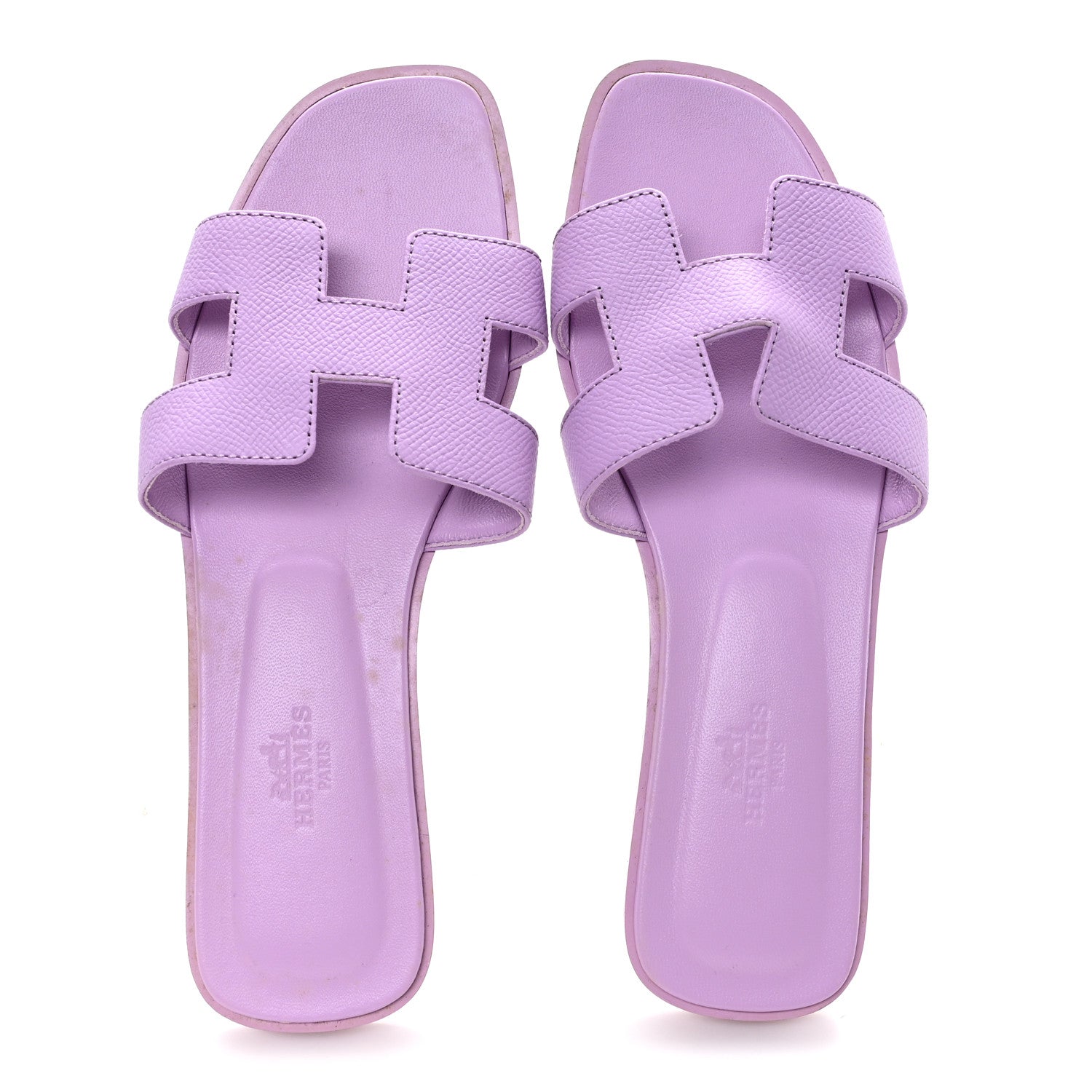 Hermes Epsom Oran Sandals 37.5 Violet Amethyste 3 of 9