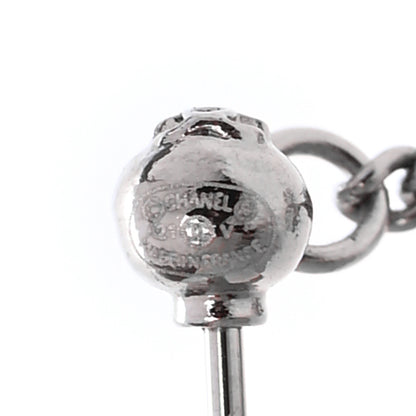 Chanel Baguette Crystal CC Drop Earrings Silver 4 of 5