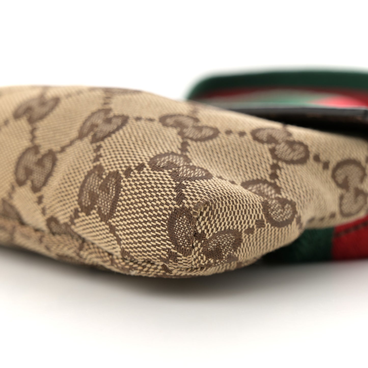 Monogram Web Belt Pouch Bag Brown