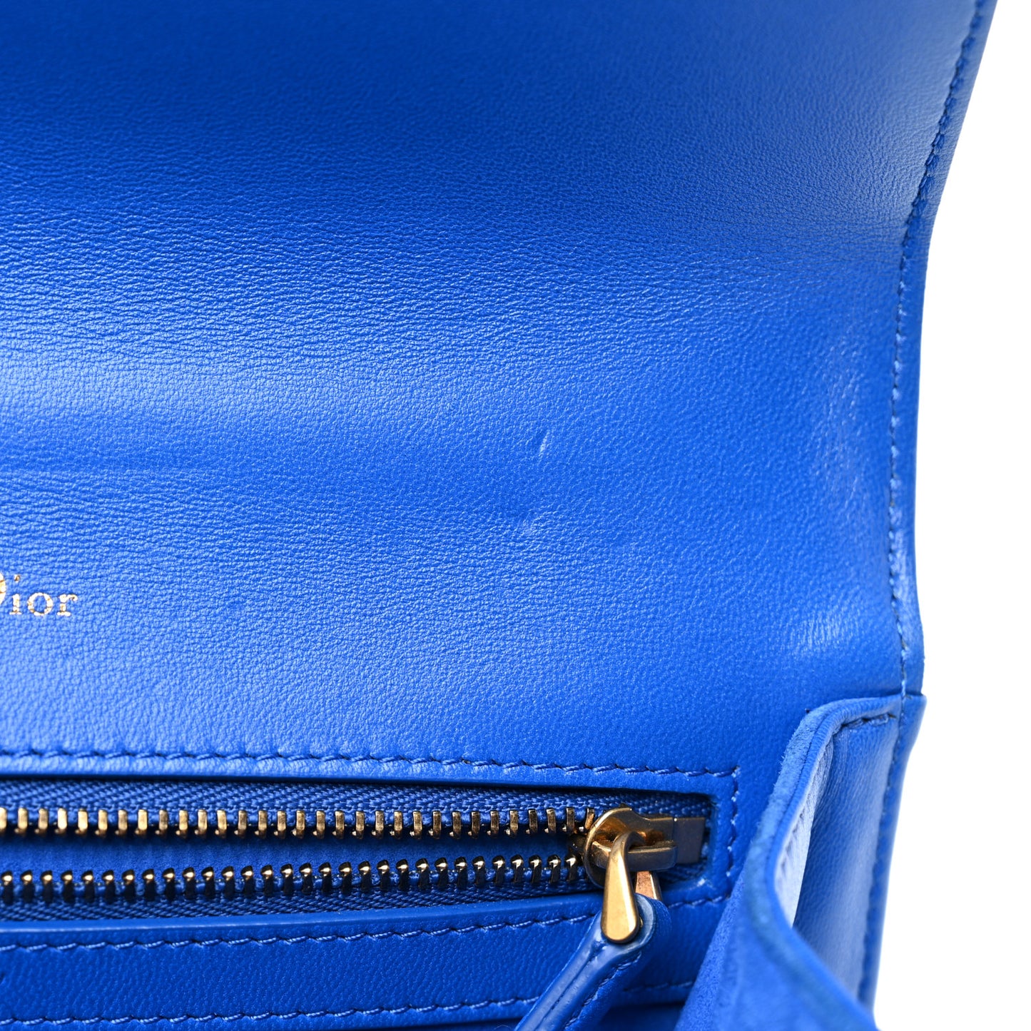 Lambskin Studded Medium Diorama Flap Bag Blue