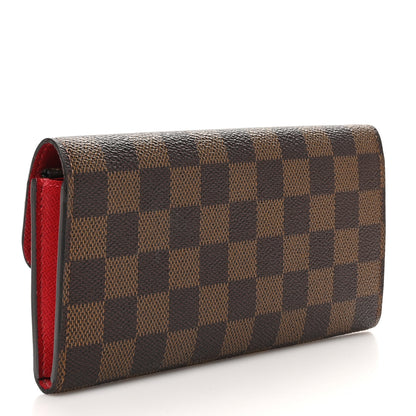 Louis Vuitton Damier Ebene Emilie Wallet Red 3 of 10