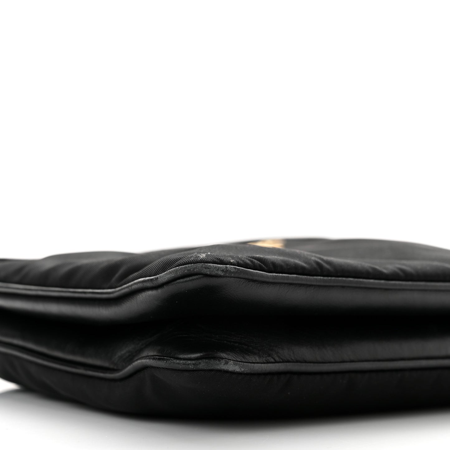 Tessuto Nylon Soft Calf Double Zip Crossbody Bag Black