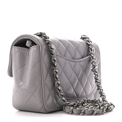 Chanel Lambskin Quilted Mini Rectangular Flap Grey 3 of 12