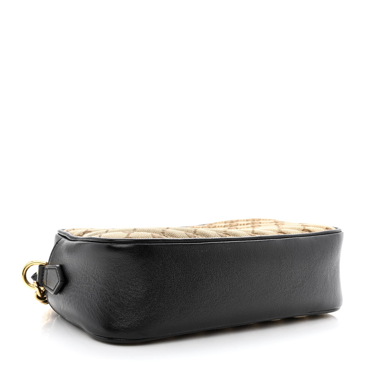 Gucci Monogram Matelasse Diagonal Small GG Marmont Chain Shoulder Bag Beige Black 4 of 10