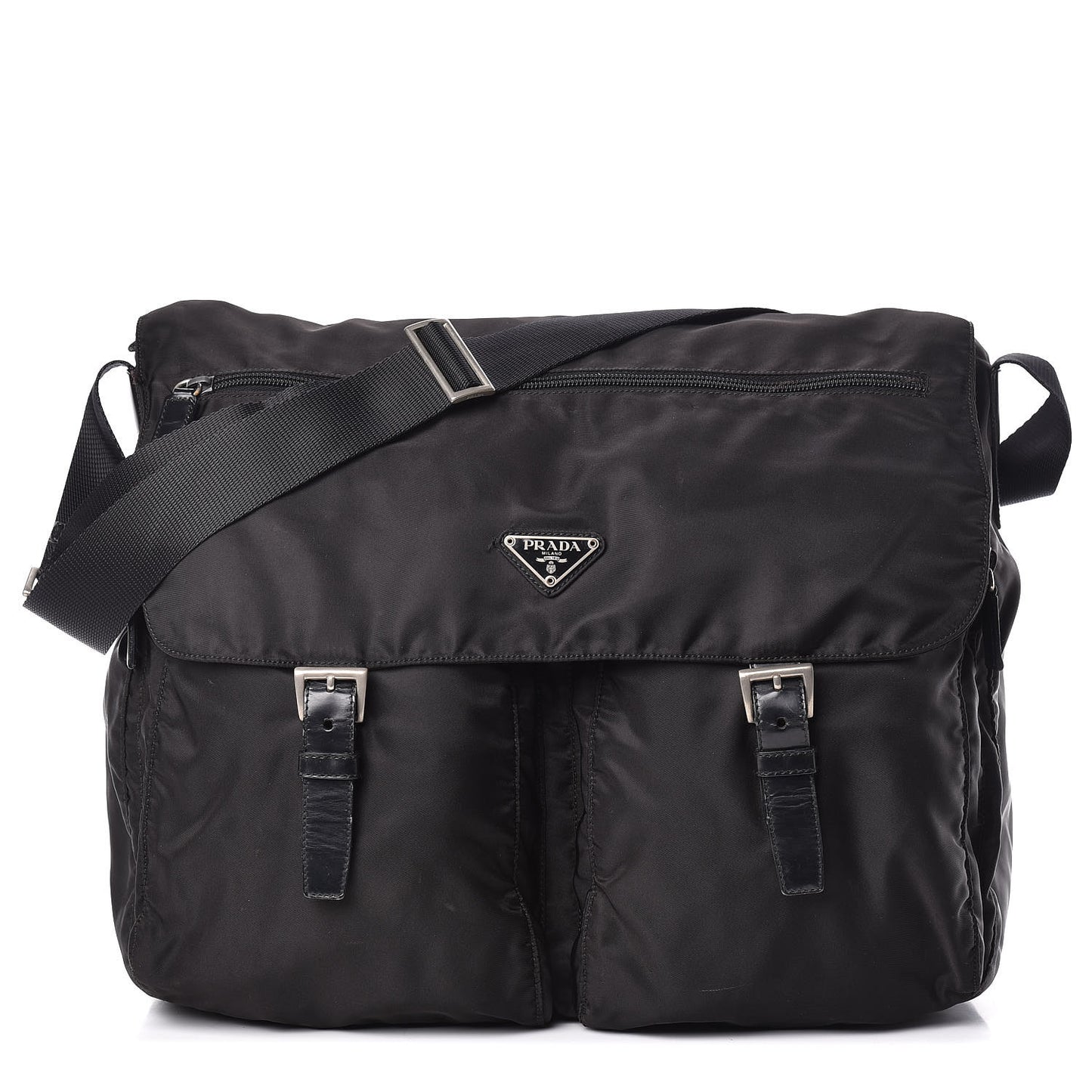 Tessuto Nylon Messenger Bag Black