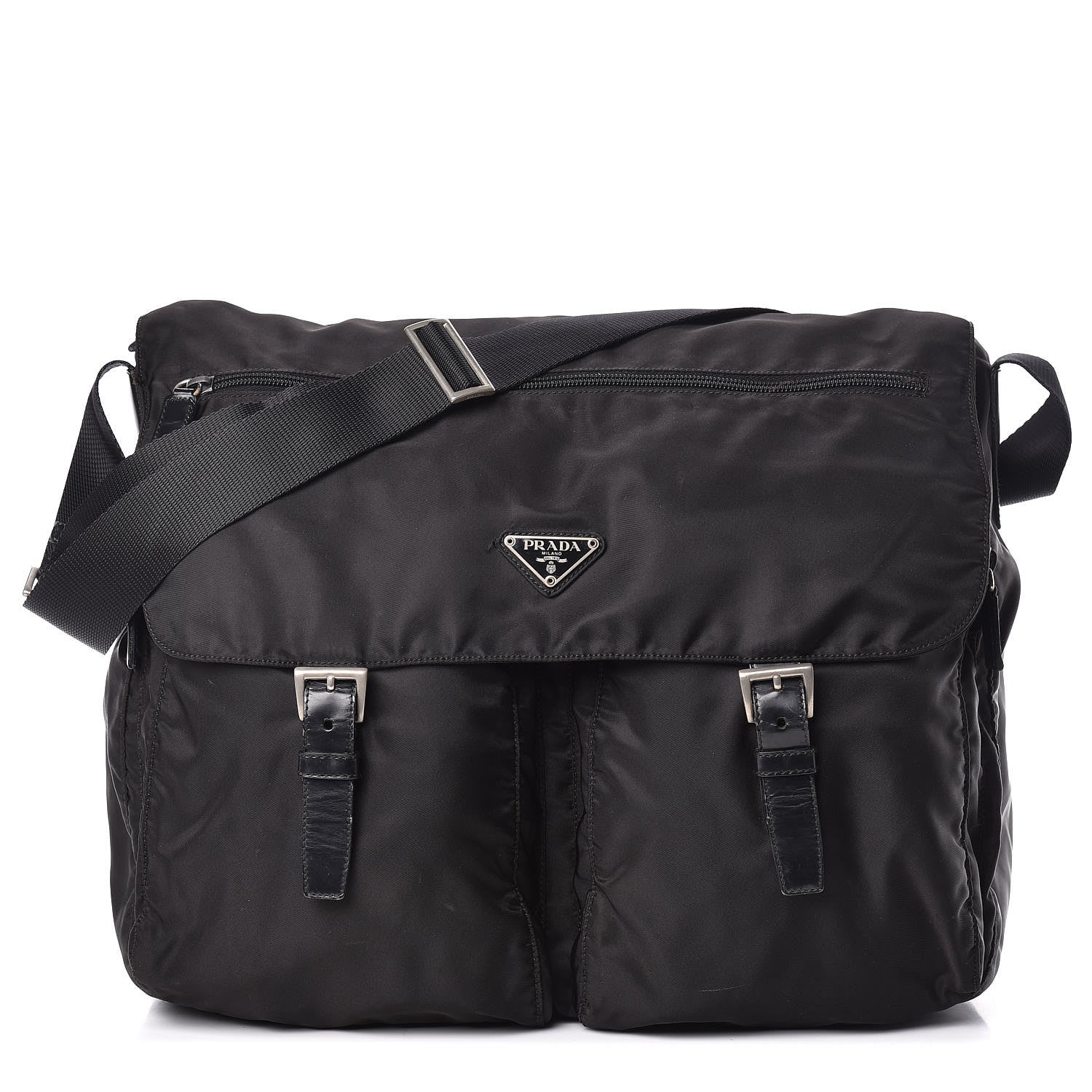 Prada Tessuto Nylon Messenger Bag Black 1 of 10