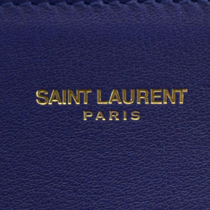 Saint Laurent Leather Chyc Clutch Blue 5 of 8