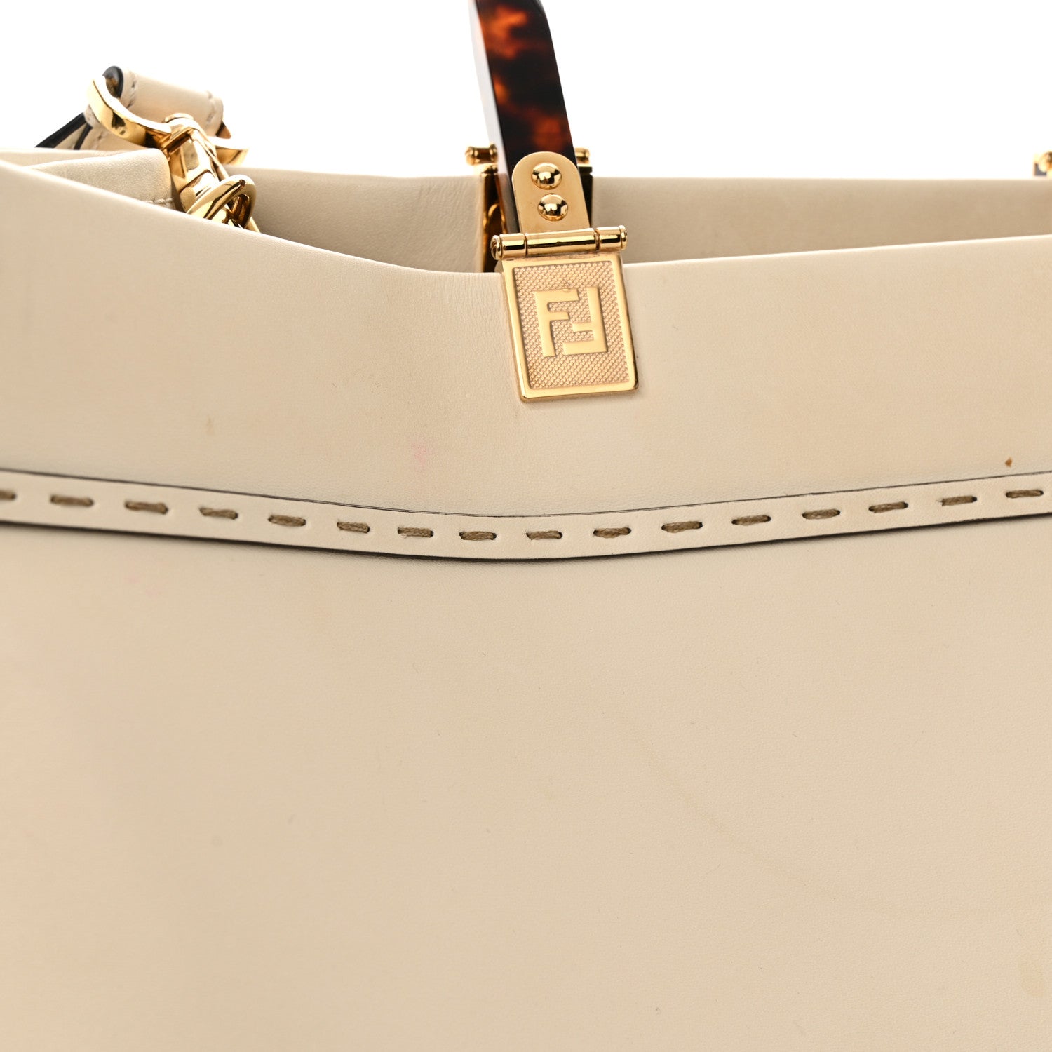 Fendi Vitello King Plexiglass Medium Fendi Sunshine Shopper Tote White Ice 15 of 20