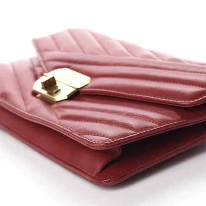 Chanel Calfskin Chevron Quilted Gabrielle Flap Red 7 of 12