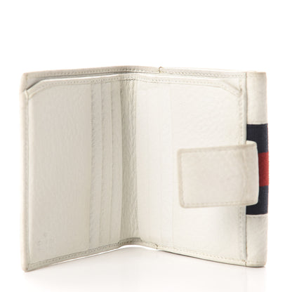Gucci Goatskin Web French Flap Wallet White 5 of 13