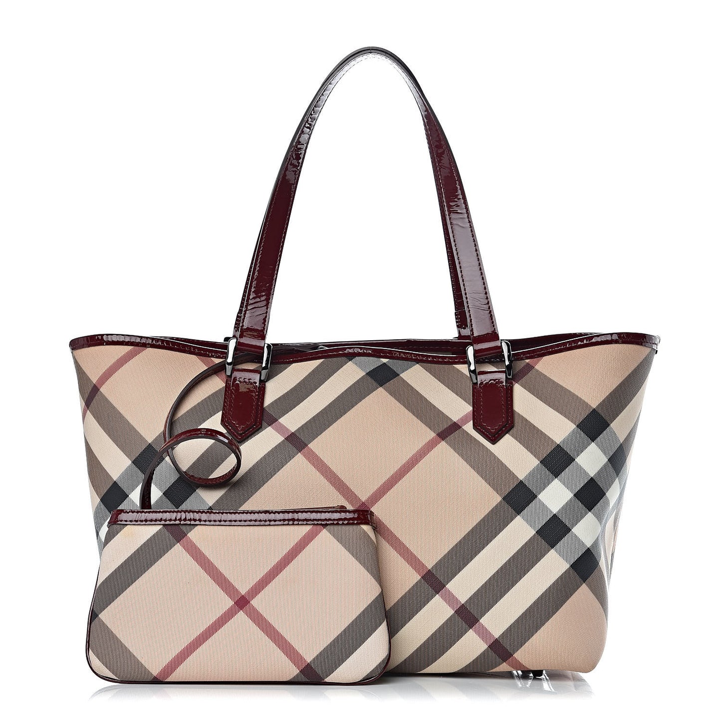 Supernova Check Small Nickie Tote Berry Red