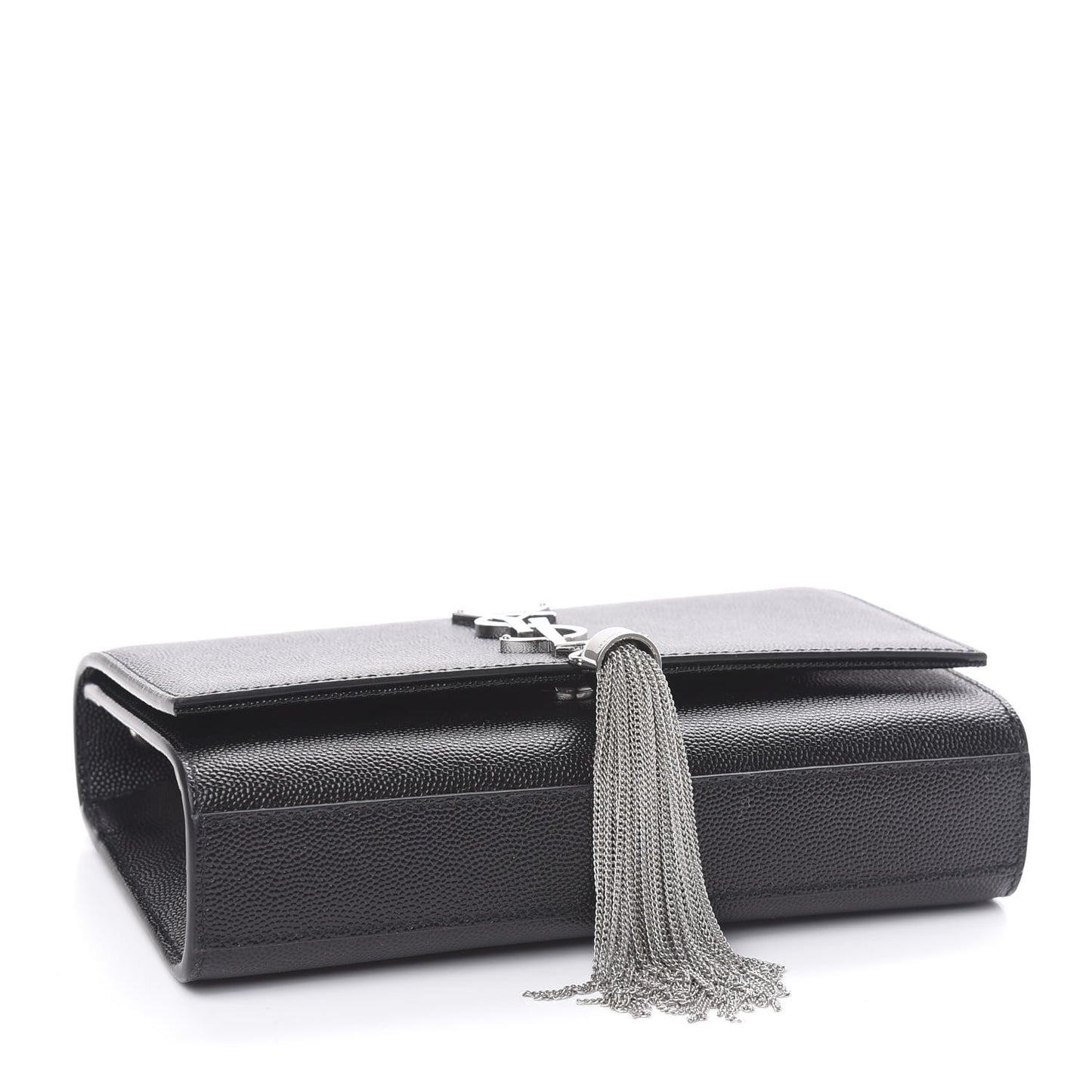 Calfskin Small Classic Monogram Kate Tassel Satchel Black