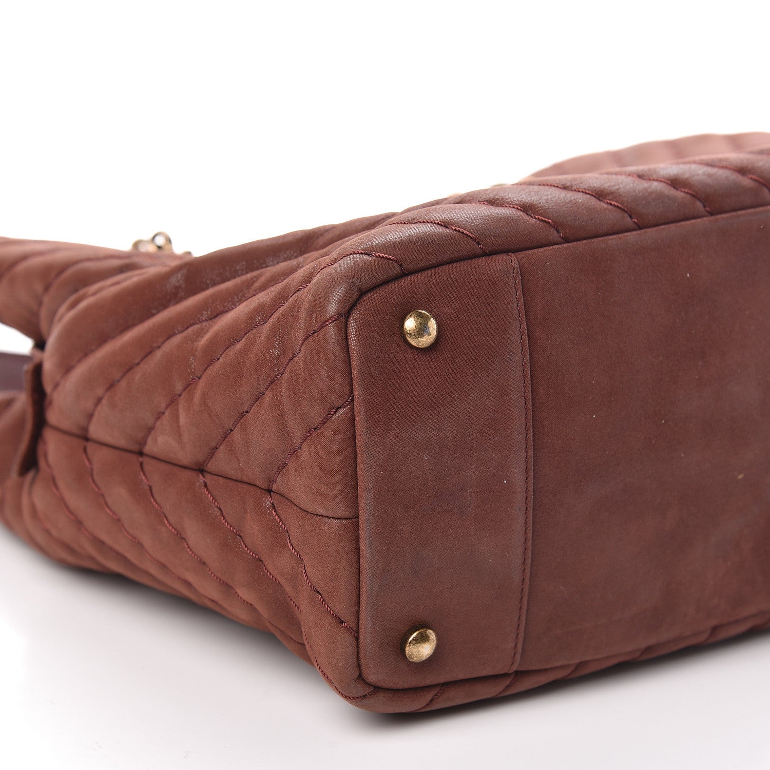 Chanel Iridescent Calfskin Chevron Quilted Surpique Tote Burgundy 9 of 17
