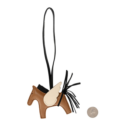 Hermes Milo Lambskin Grigri Rodeo Pegase Horse Bag Charm PM Chai Black Nata 2 of 6