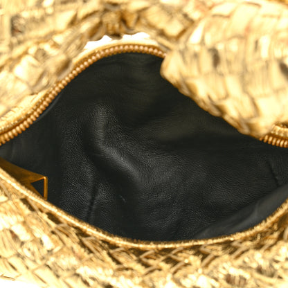 Bottega Veneta Laminated Calfskin Pressed Intreccio Mini Jodie Gold 5 of 11