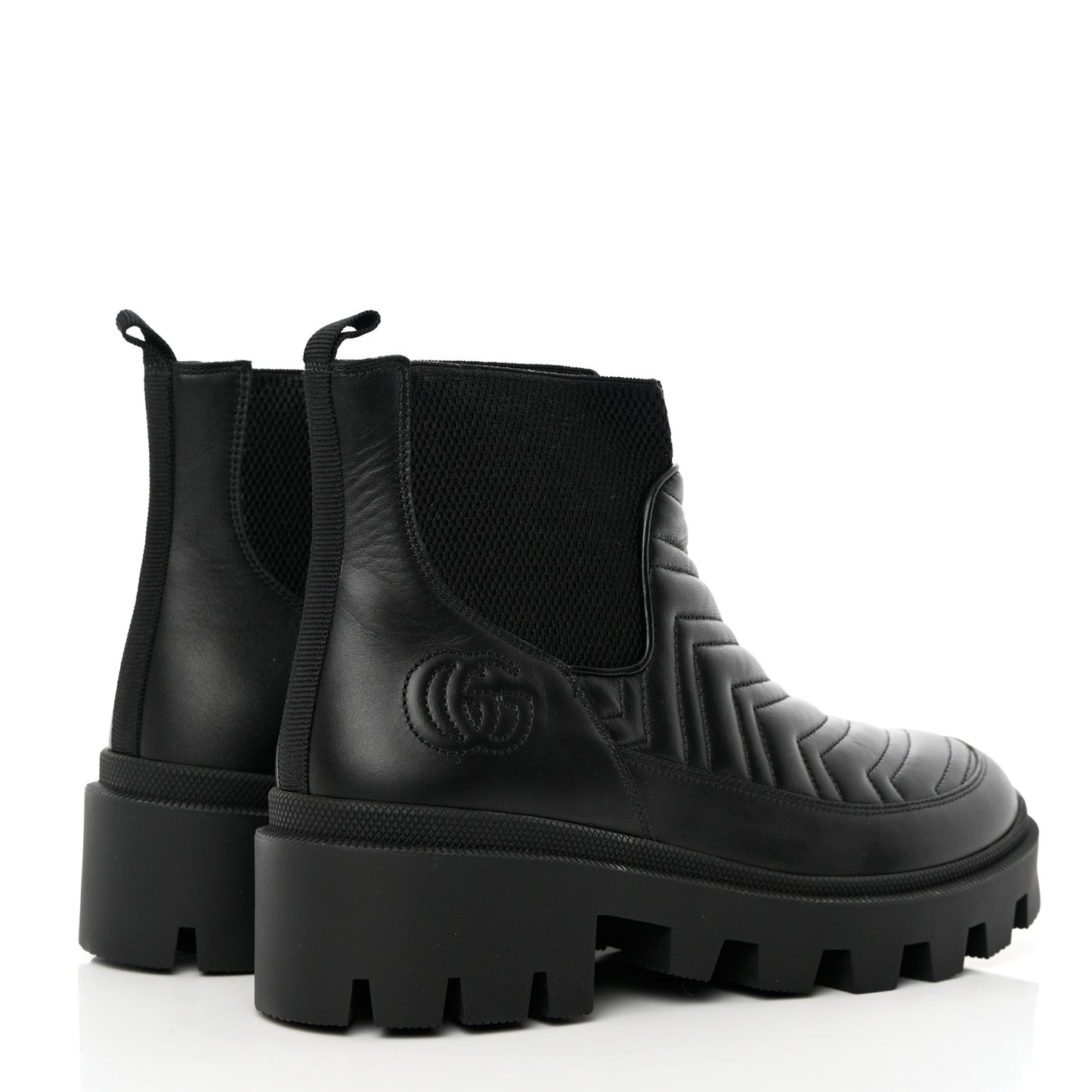 Calfskin Nappa Matelasse Frances Chelsea Boots 40 Black