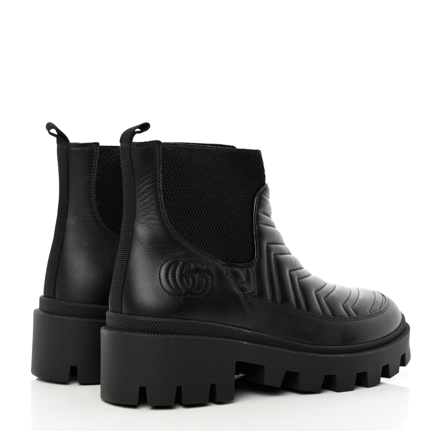 Gucci Calfskin Nappa Matelasse Frances Chelsea Boots 40 Black 7 of 16