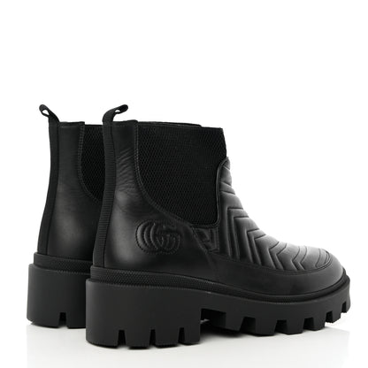 Gucci Calfskin Nappa Matelasse Frances Chelsea Boots 40 Black 7 of 16