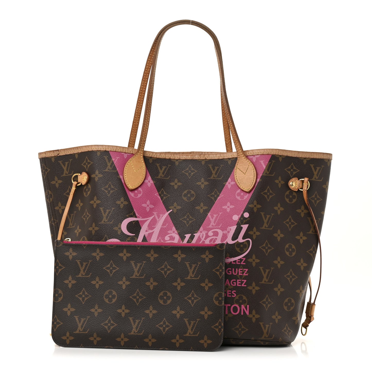 Monogram Hawaii V Neverfull MM Hot Pink