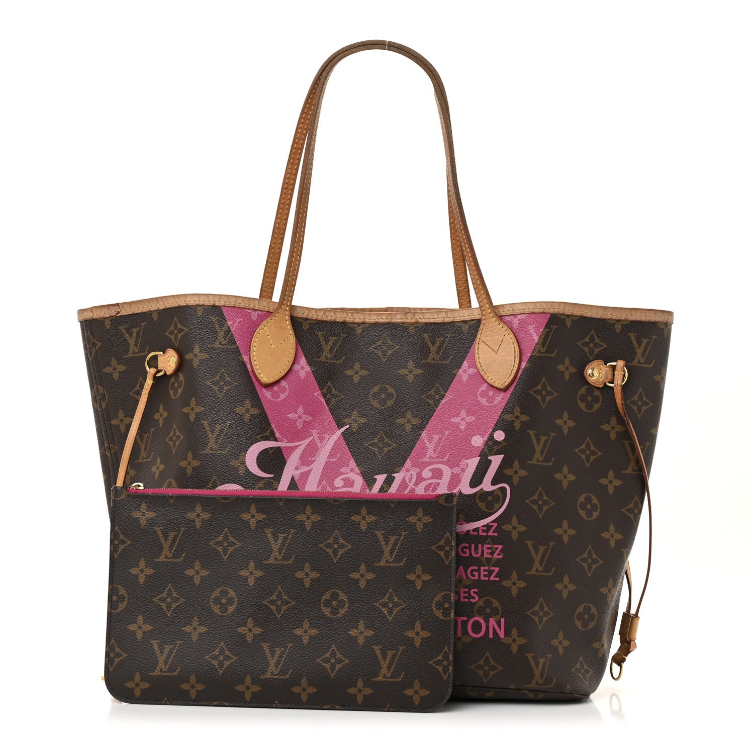 Louis Vuitton Monogram Hawaii V Neverfull MM Hot Pink 3 of 15