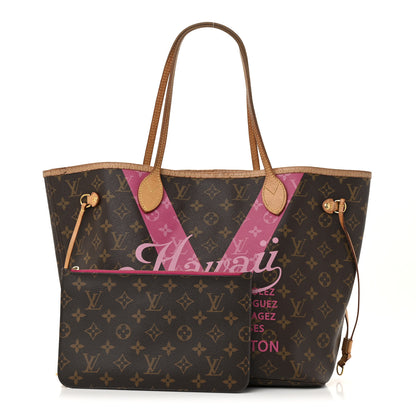 Louis Vuitton Monogram Hawaii V Neverfull MM Hot Pink 3 of 15