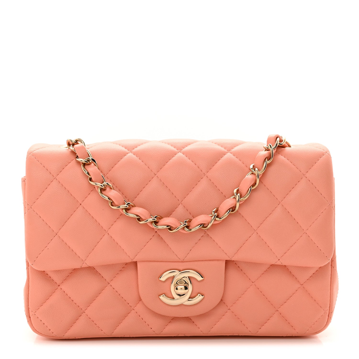 Chanel Lambskin Quilted Mini Rectangular Flap Light Pink 1 of 10