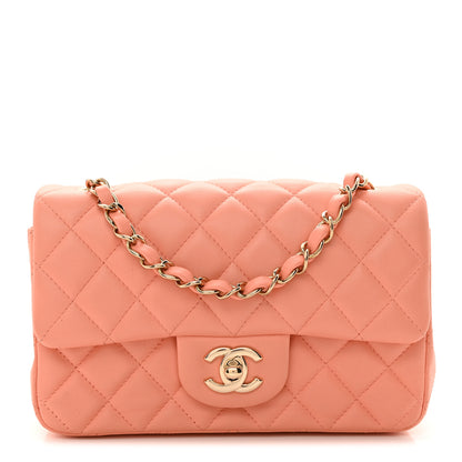 Chanel Lambskin Quilted Mini Rectangular Flap Light Pink 1 of 10