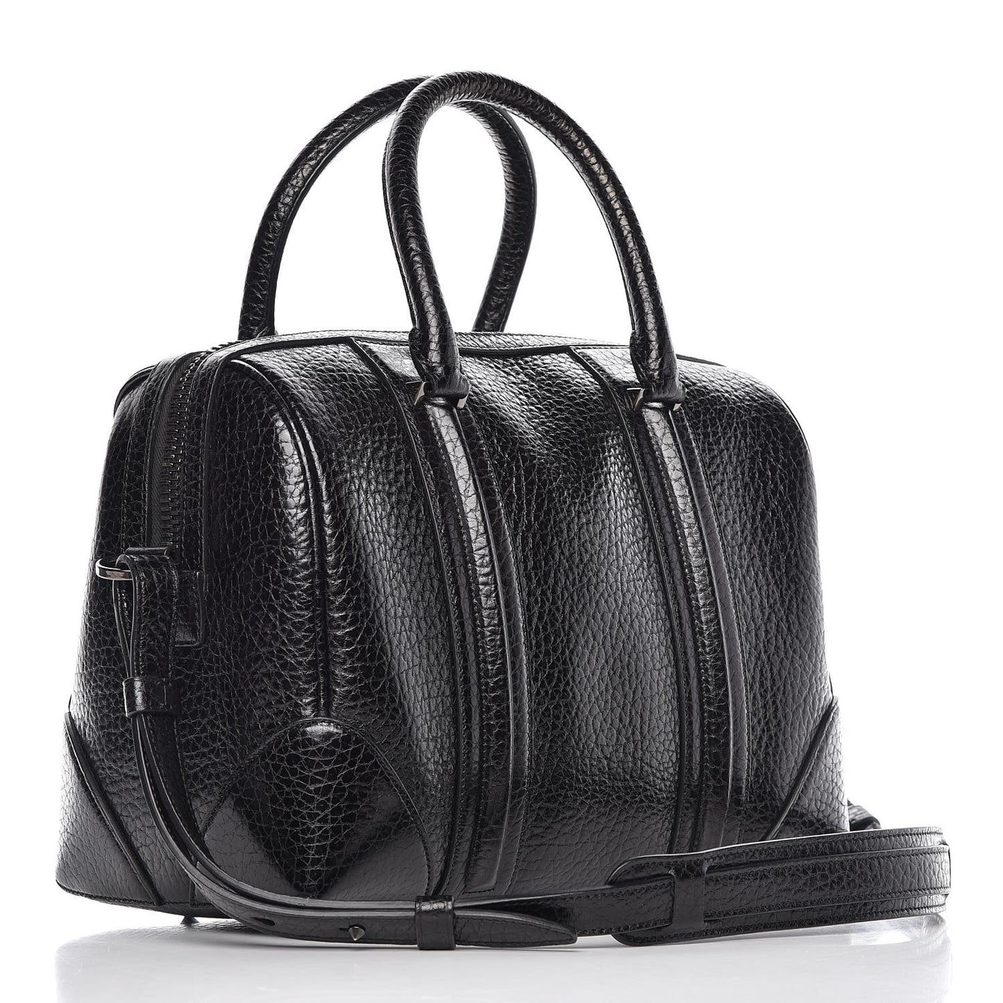 Glazed Pebbled Calfskin Medium Lucrezia Black