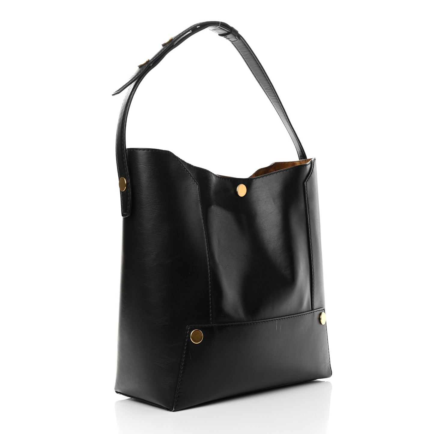 Eco Alter Nappa Popper Bucket Bag Black