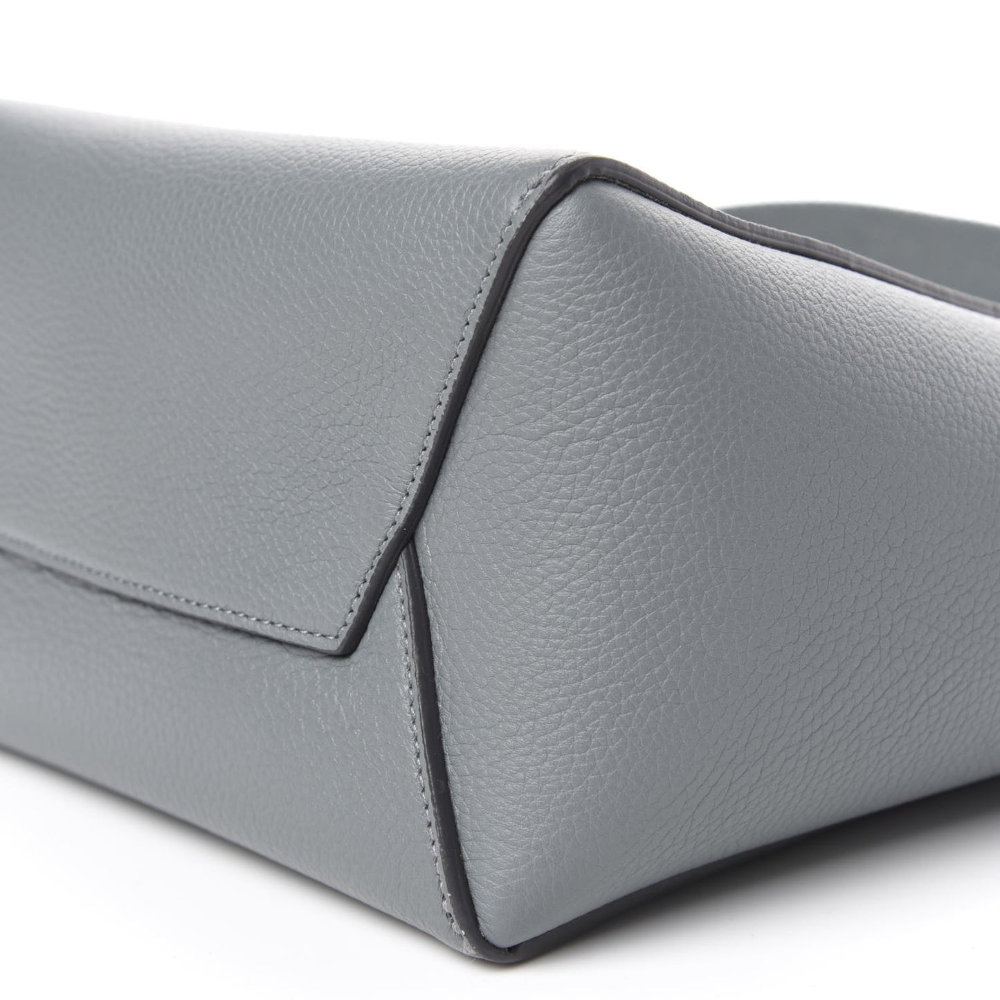 Soft Grained Calfskin Small Sangle Bucket Bag Grey