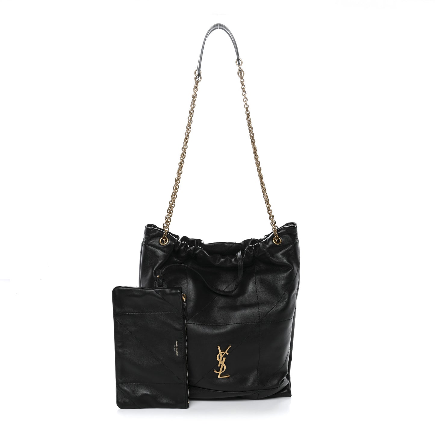 Lambskin Matelasse Monogram Medium Jamie 4.3 Pochon Black