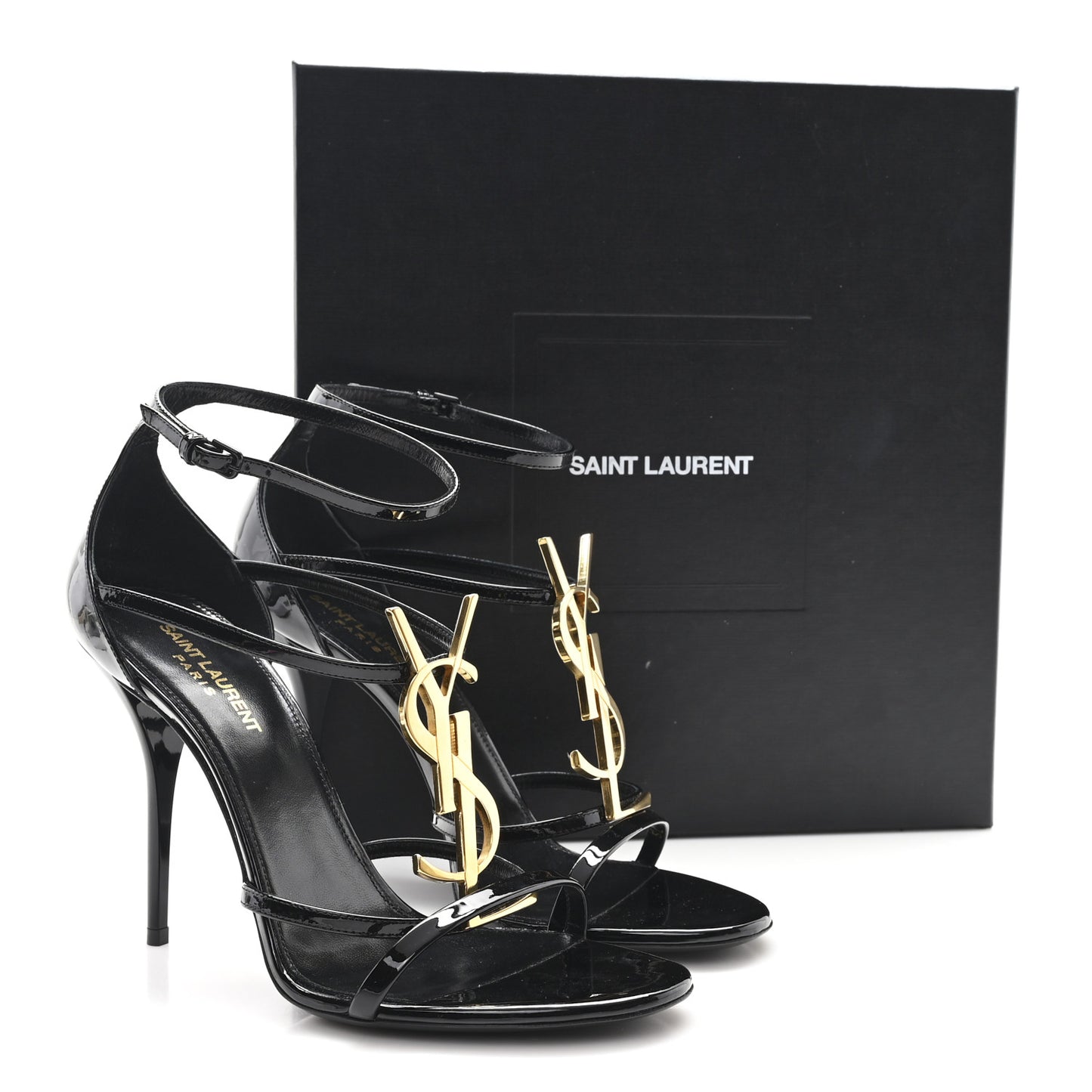 Patent Cassandra 100 Ankle Strap Sandals 41 Black