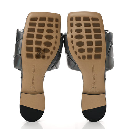 Bottega Veneta Laser Nappa Maxi Intrecciato Lido Flat Sandals 37.5 Oyster 5 of 7