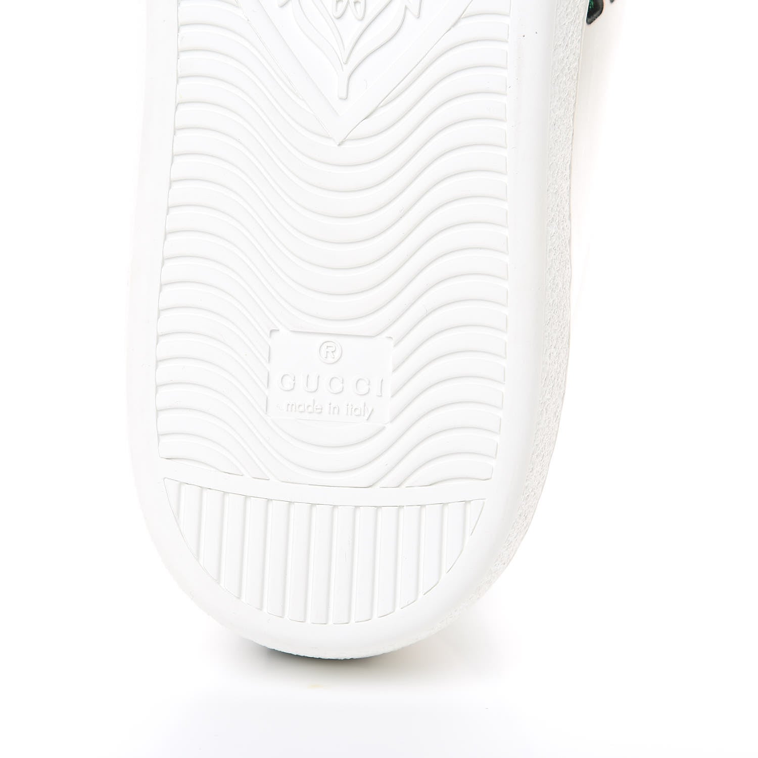 Gucci Calfskin Mens Ace Sneakers 12 White Green 6 of 9