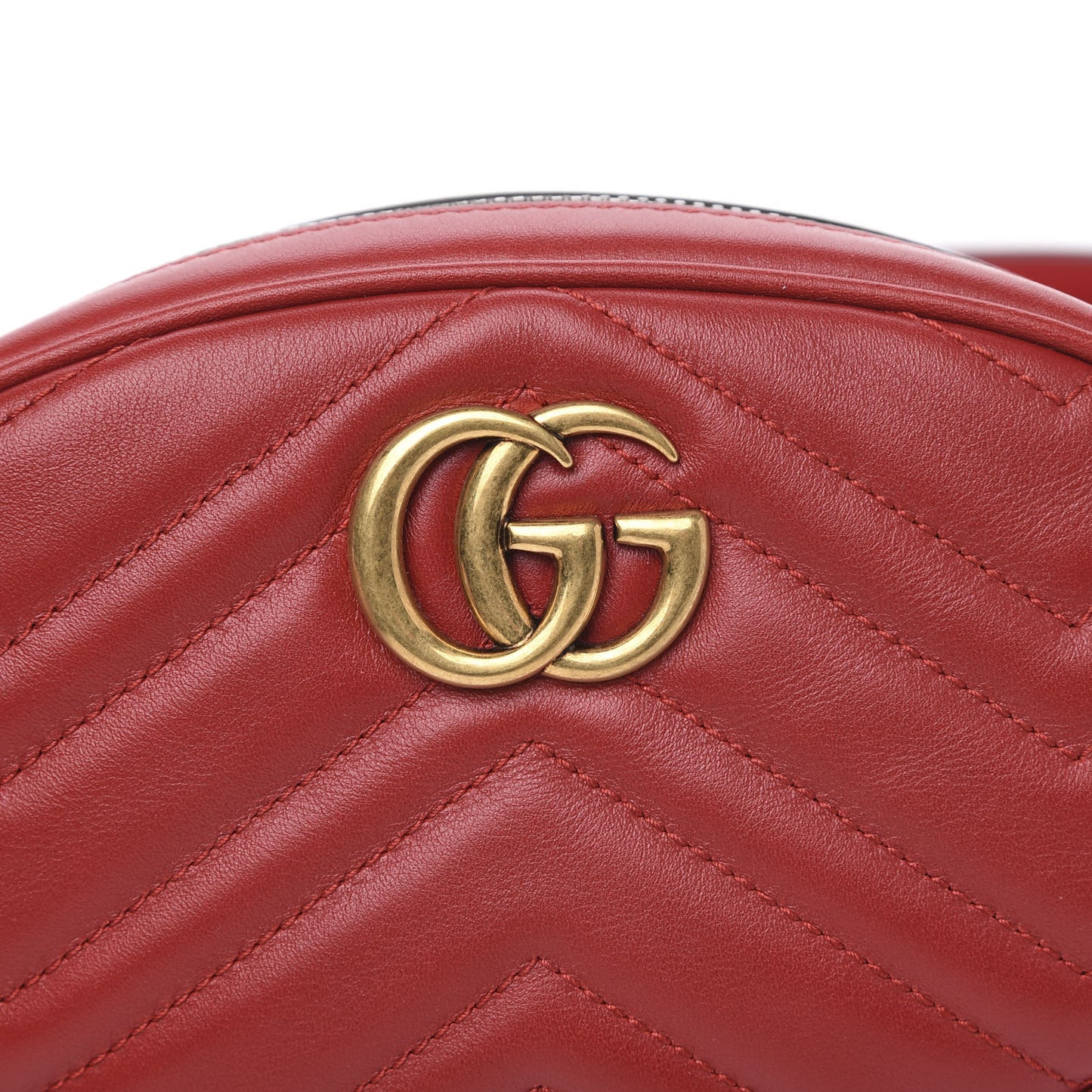 Calfskin Matelasse GG Marmont Belt Bag 95 38 Hibiscus Red