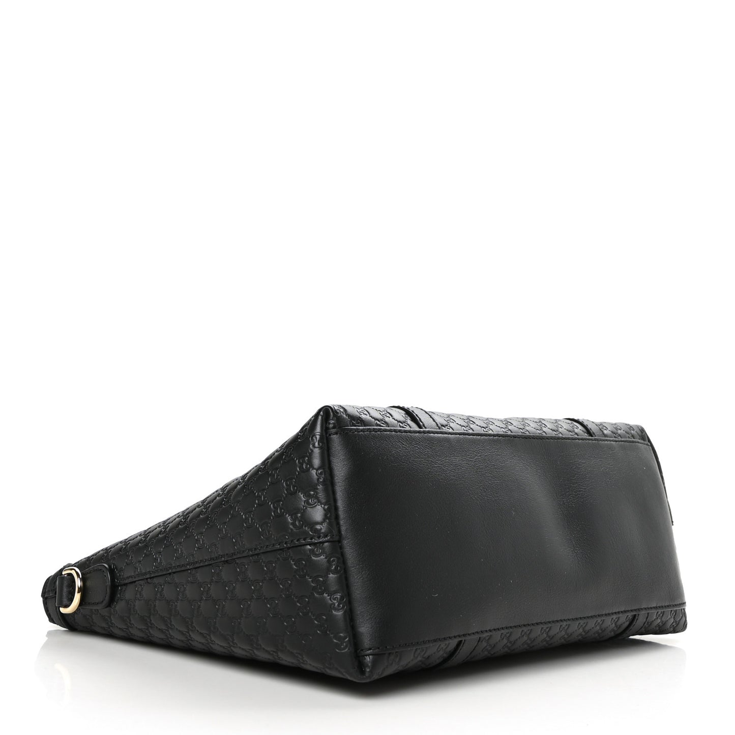 Soft Microguccissima Small Zippered Satchel Black