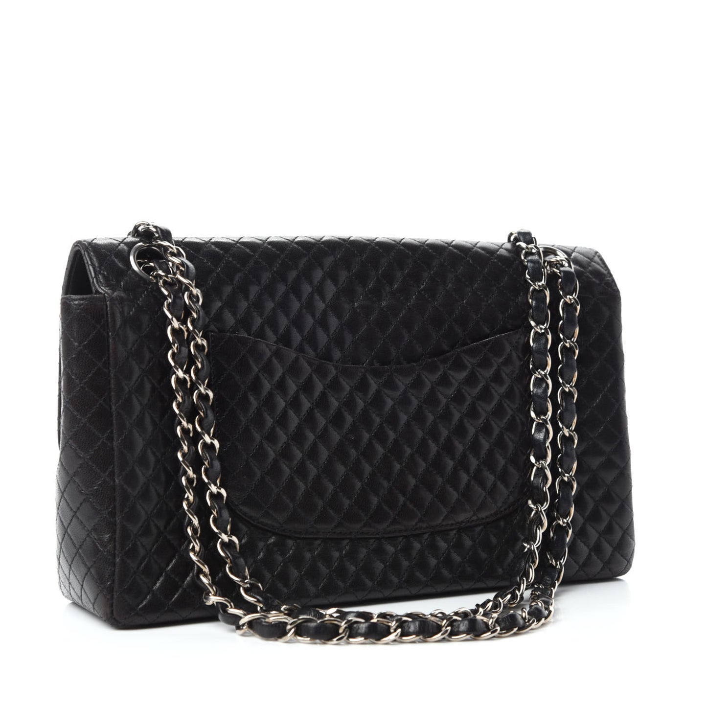 Lambskin Micro Quilted Medium Single Flap Black