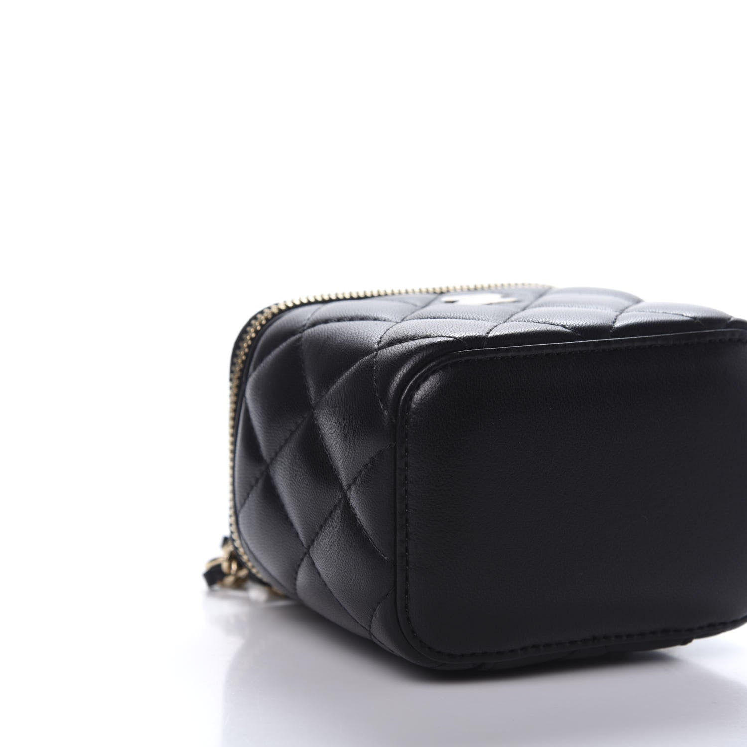 Chanel Lambskin Quilted Mini Vanity Case With Chain Black 6 of 11
