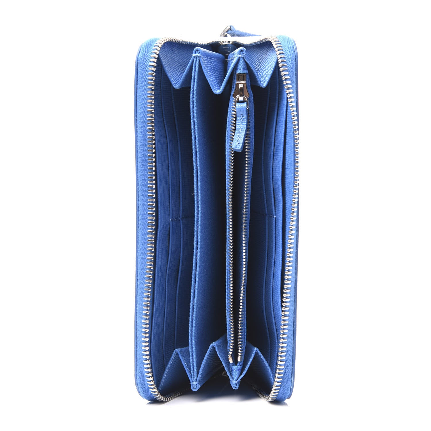Fendi Vitello Elite Crystal Eye Monster Zip Around Wallet Royal Blue Papavero Multicolor 4 of 10