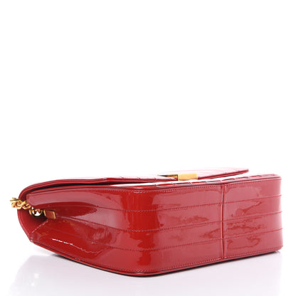Saint Laurent Patent Matelasse Monogram Large Vicky Chain Bag Rouge Eros 4 of 13