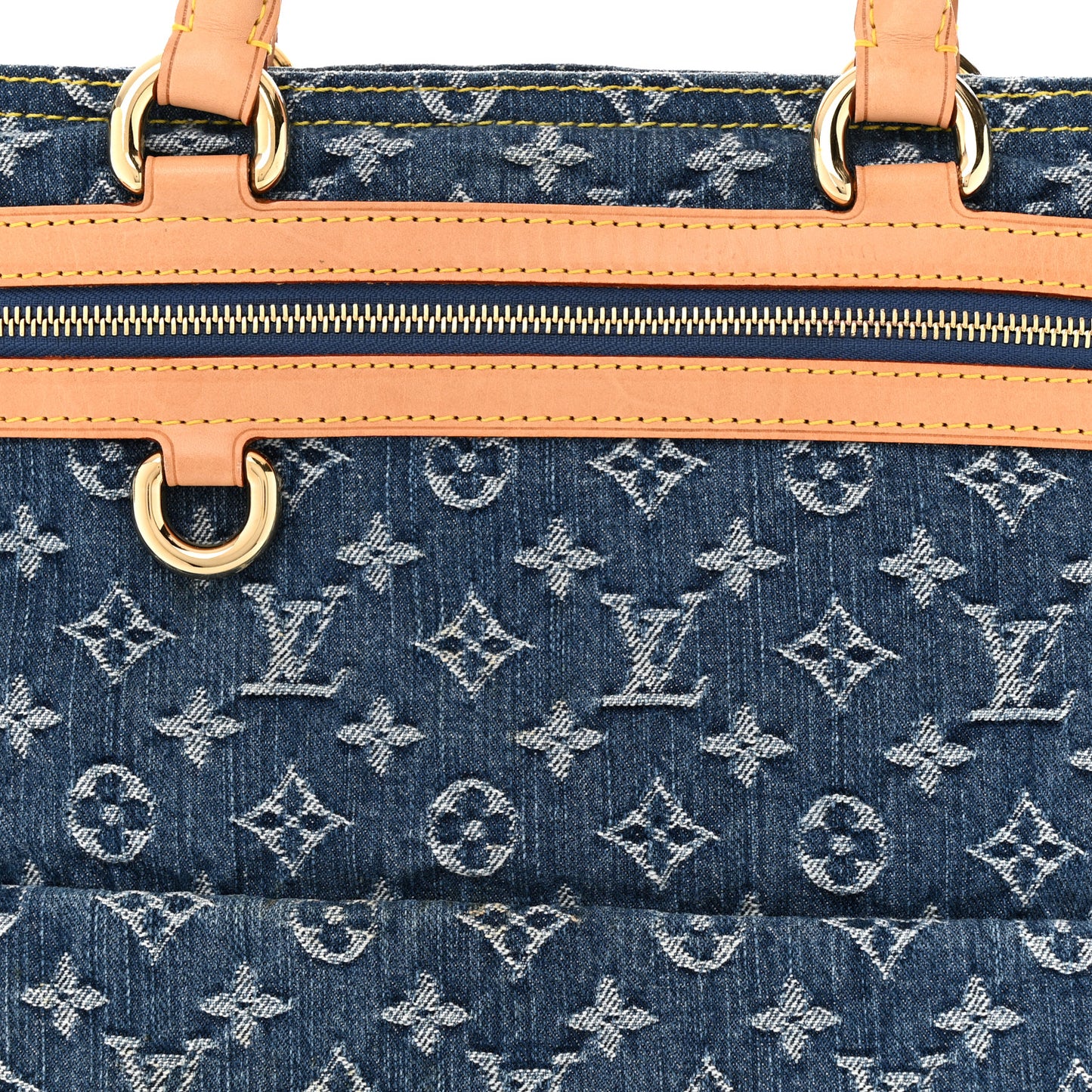 Monogram Denim Sac Plat Blue