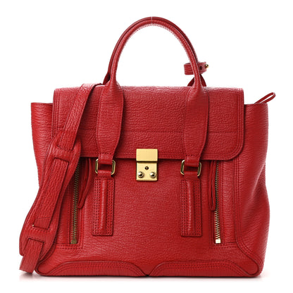 3.1 Phillip Lim Textured Calfskin Medium Pashli Satchel Red 1 of 11
