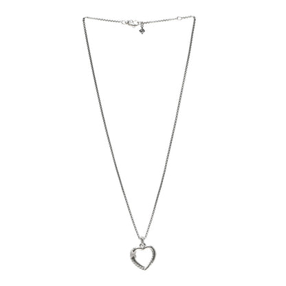 David Yurman Sterling Silver Diamond Petite X Heart Necklace 3 of 5