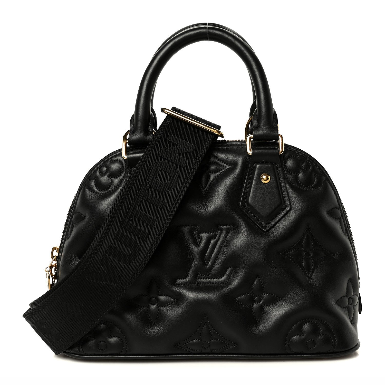 Louis Vuitton Calfskin Bubblegram Alma BB Black 1 of 9