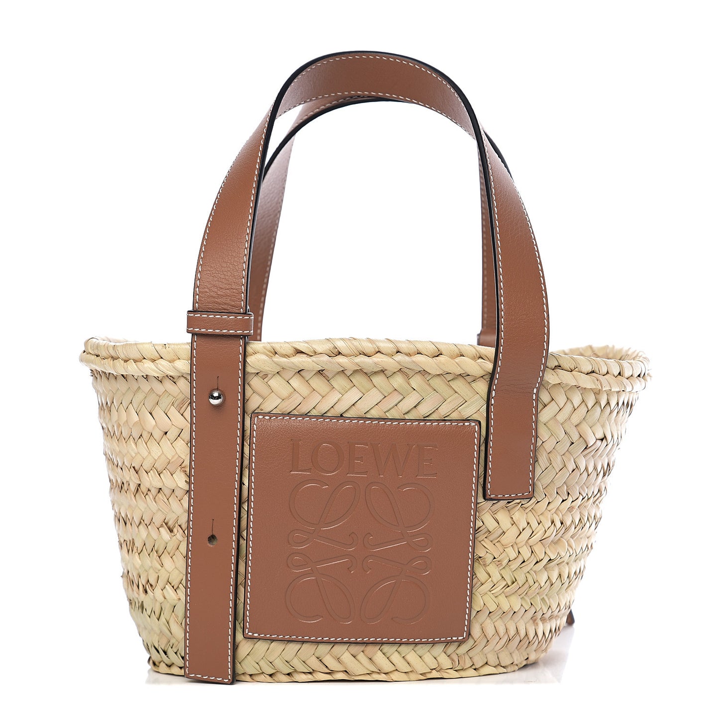 Raffia Small Basket Tote Bag Natural Tan