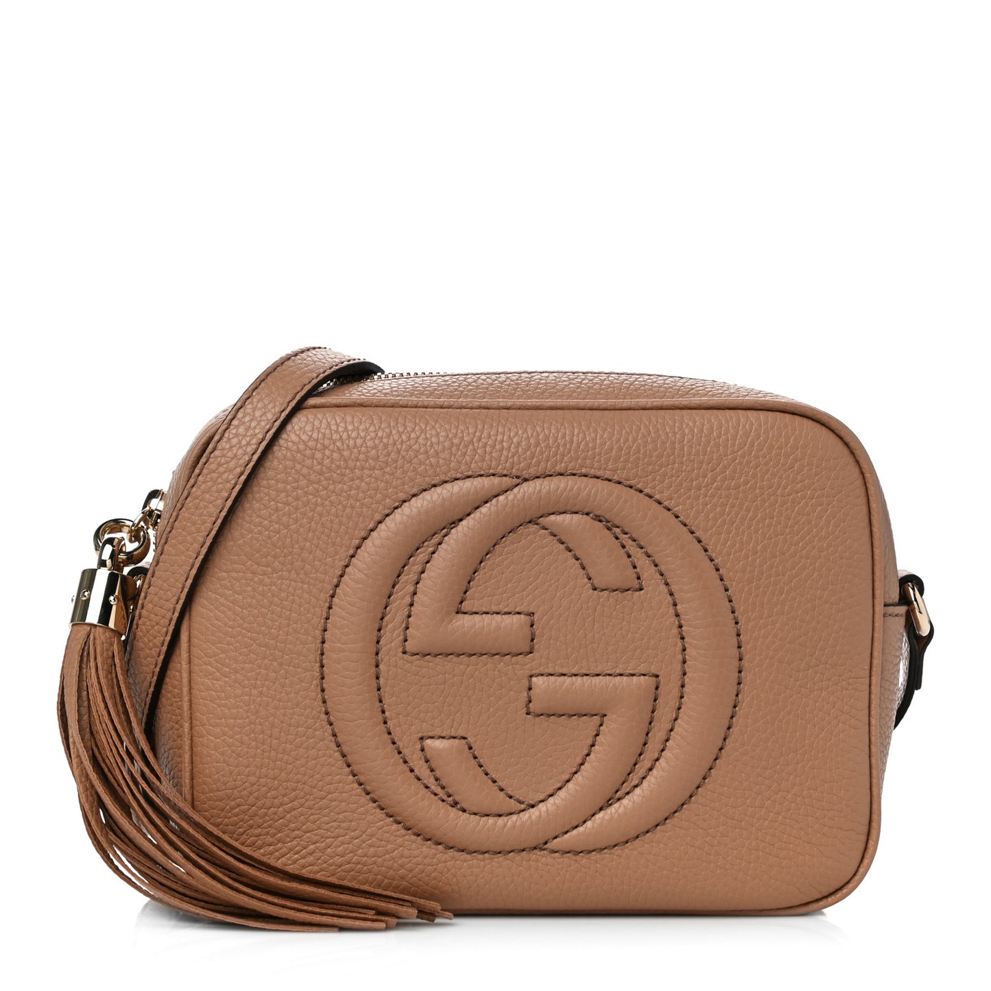 Pebbled Calfskin Small Soho Disco Bag Camelia