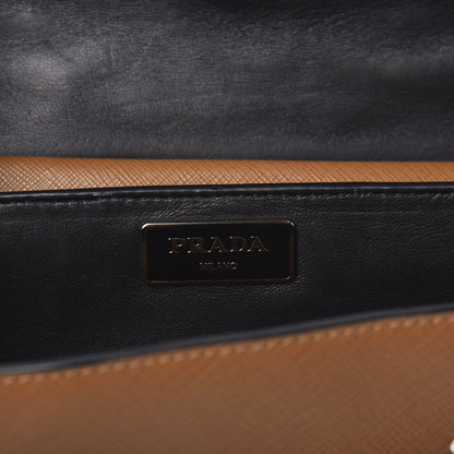 Prada Saffiano Embroidered Pattina Sound Shoulder Bag Caramel 6 of 8