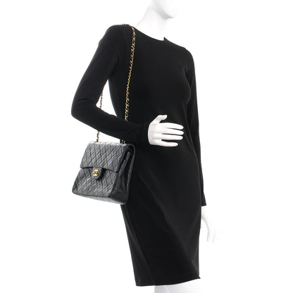 Chanel Lambskin Quilted Medium Double Flap Black 2 of 9